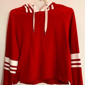 Forever 21 Red and White stripped cropped sweatshirt